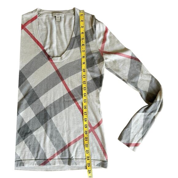 Burberry Brit Nova Checkered Cashmere Wool Sweater Women’s Size M - Picture 5 of 6